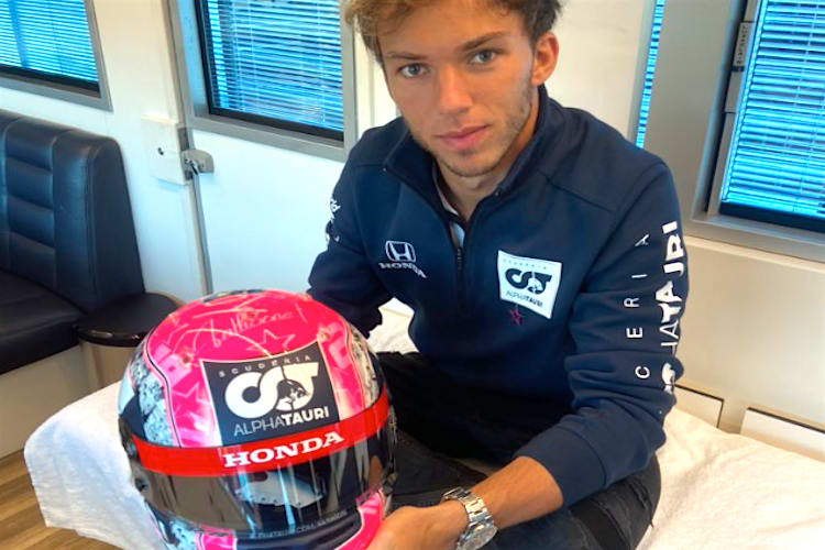 Pierre Gasly mit seinem neuen Helm