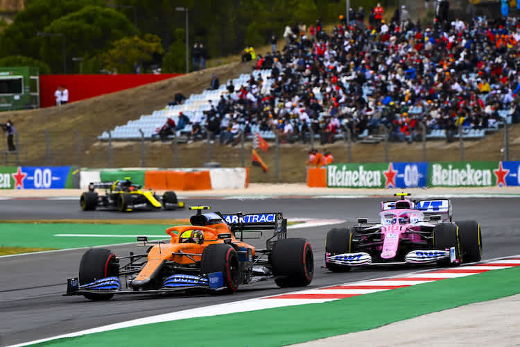 Lando Norris in Portugal vor Lance Stroll – bald wird es krachen
