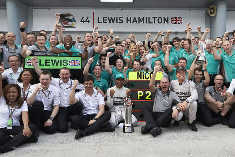 So feierte die Mercedes-Truppe in Malaysia