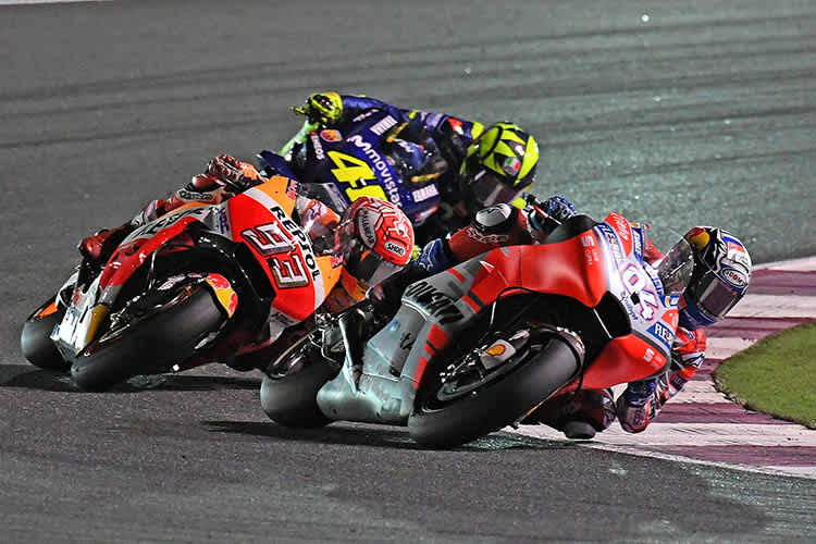 Katar-GP: Sieger Dovizioso vor Márquez und Rossi