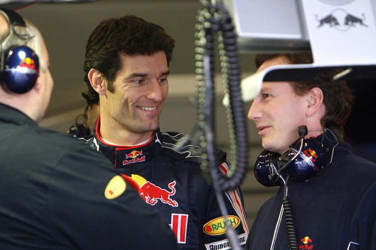 Mark Webber mit Christian Horner