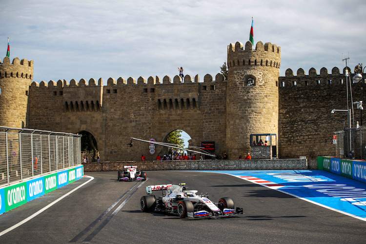 Die Haas-Fahrer Mick Schumacher und Nikita Mazepin