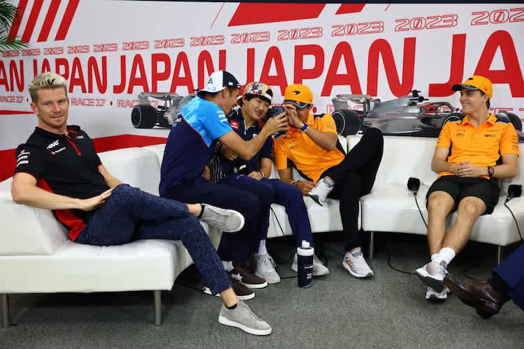 Nico Hülkenberg, Alex Albon, Yuki Tsunoda, Lando Norris und Oscar Piastri