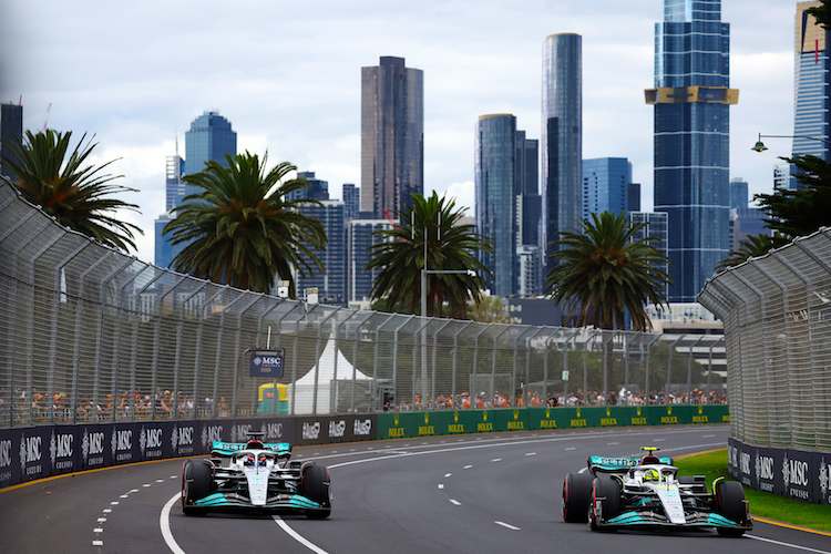 Die Mercedes von George Russell und Lewis Hamilton