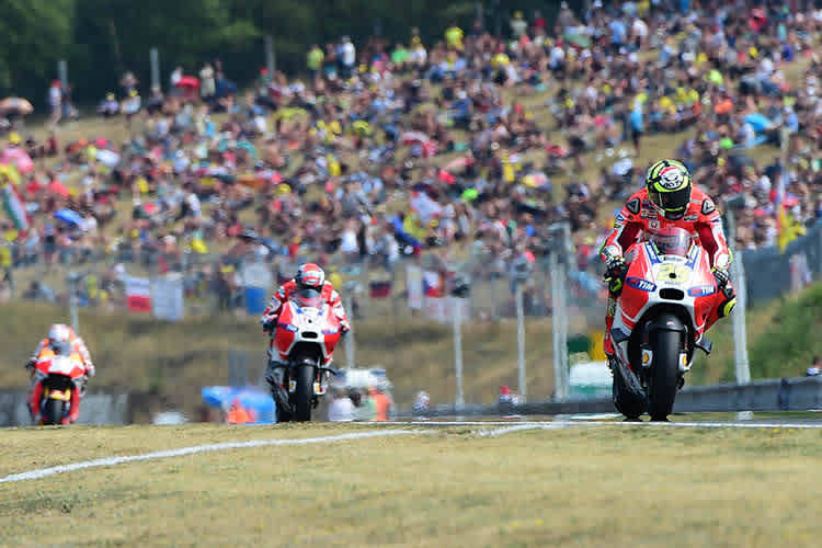 2015 beendete Ducati-Pilot Andrea Iannone den Brünn-GP auf Platz 4 hinter Lorenzo, Márquez und Rossi