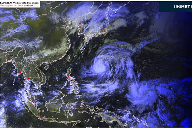 Der Wirbelsturm im Satellitenbild