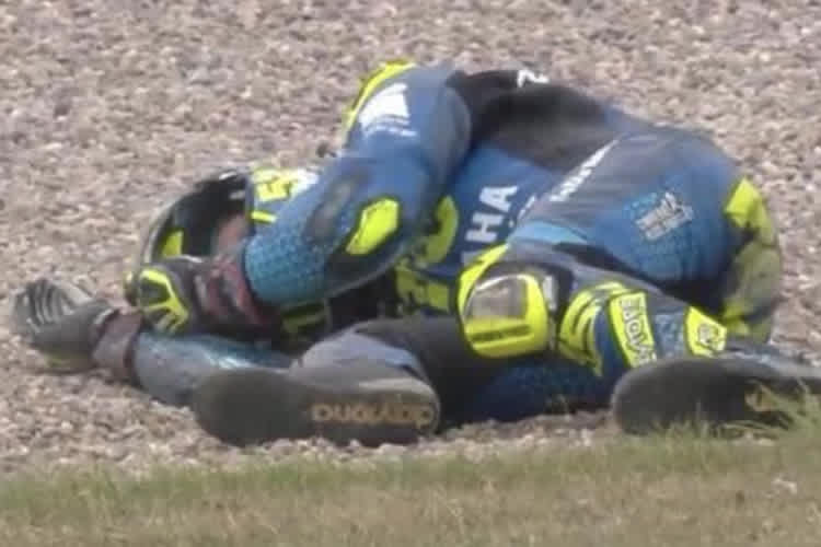 Patrick Hobelsberger direkt nach seinem Sturz in England