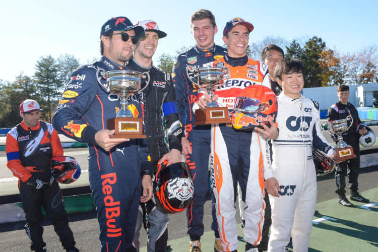 Sergio Perez, Tim Gajser, Max Verstappen, Marc Márquez und Yuki Tsunoda hatten sichtlich Spaß