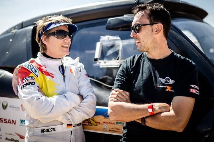 Jutta Kleinschmidt und Pjhilipp Beier