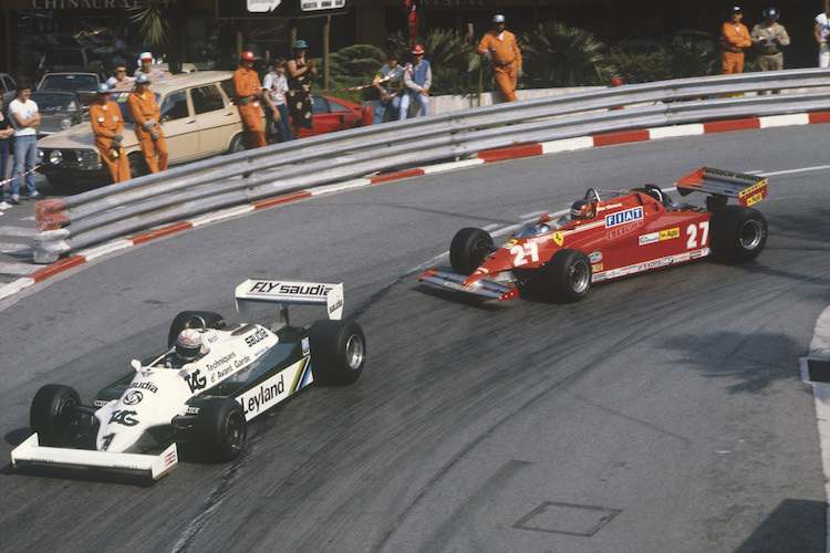Alan Jones in Monaco 1981 vor Gilles Villeneuve im Ferrari