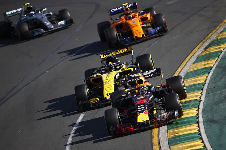 Nico Hülkenberg hinter Max Verstappen und vor Stoffel Vandoorne sowie Valtteri Bottas