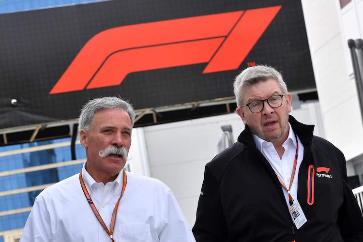 Formel-1-CEO Chase Carey und F1-Sportchef Ross Brawn