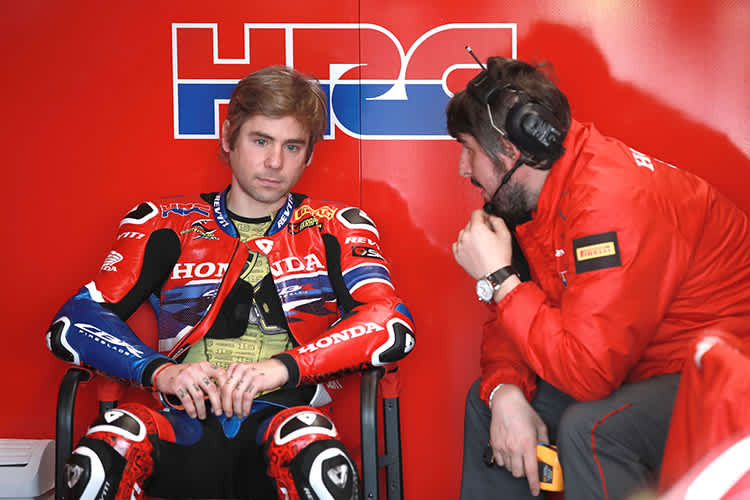 Honda-Werksfahrer Alvaro Bautista (li.)