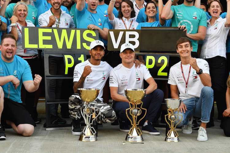 Hamilton, Bottas und Russell in Sotschi 2018