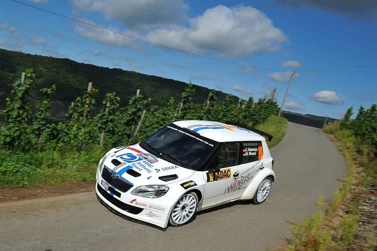 Riedemann im Skoda beim Deutschland-Test.