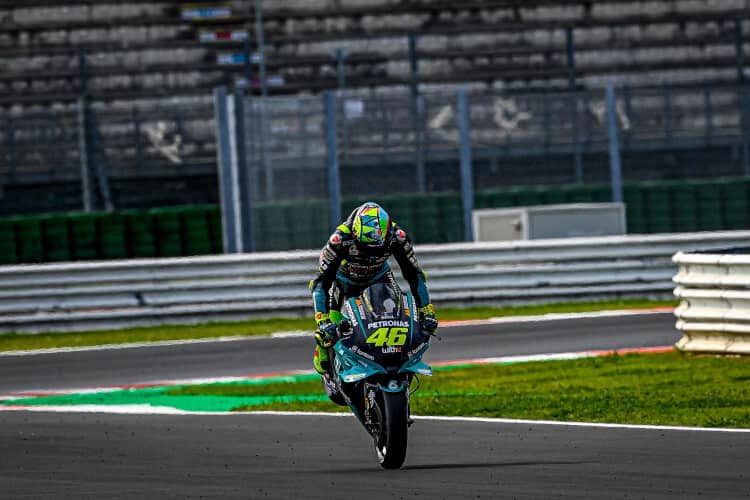 Ein Stoppie am letzten Testtag: Valentino Rossi