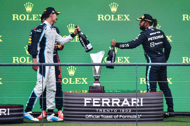 George Russell und Lewis Hamilton