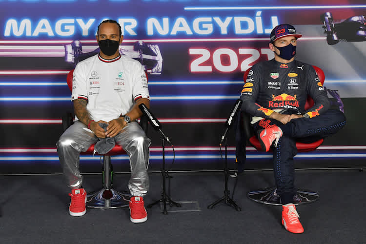 Lewis Hamilton und Max Verstappen