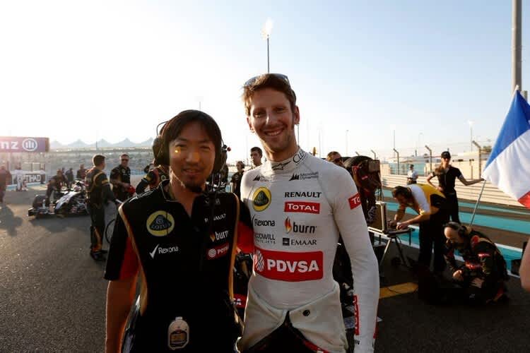 Romain Grosjean mit Ayao Komatsu