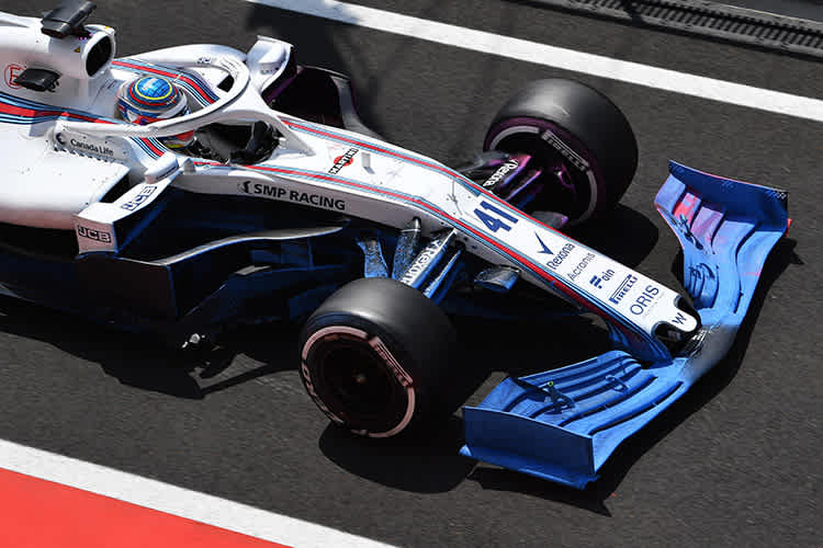 Williams experimentierte im Juli mit dem neuen Flügel