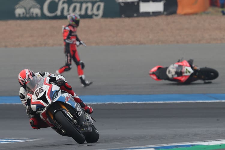 Ein Sinnbild: Chaz Davies verlassen und am Boden