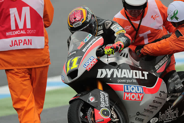 Sandro Cortese landete mit der Suter 22 Mal im Kies