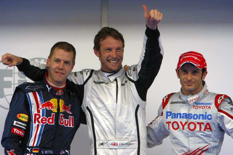 Vettel ist nur der Form halber auf dem Bild der schnellsten Drei 