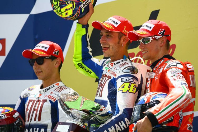 Starke Gegner: Lorenzo, Rossi, Stoner