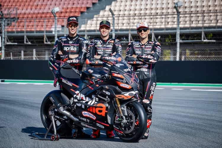 Lorenzo Savadori, Marco Bezzecchi und Jorge Martin mit der Aprilia RSV4 X-GP