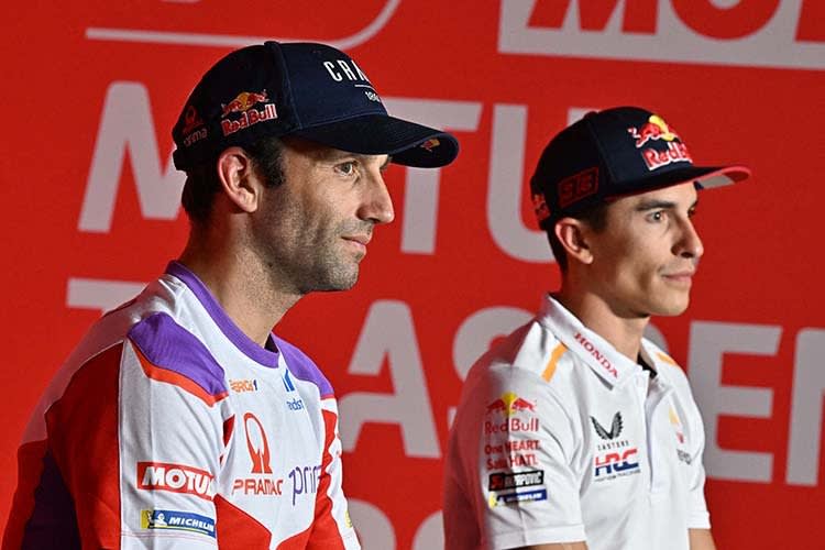Pramac-Ducati-Pilot Johann Zarco (li.) mit Marc Márquez