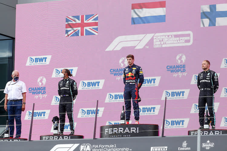 Das Siegerpodest des Steiermark-GP 2021