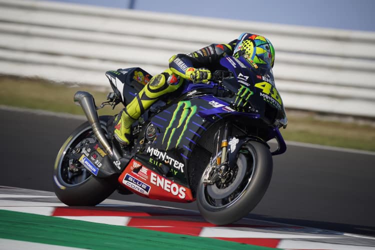 Auspuff und Schwinge standen auf dem Testprogramm von Valentino Rossi