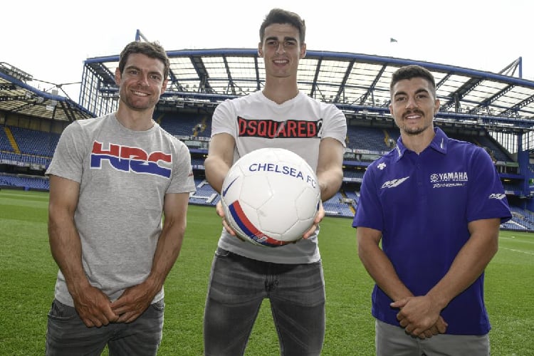 Cal Crutchlow, Kepa Arrizabalaga und Maverick Vinales (v.l.)