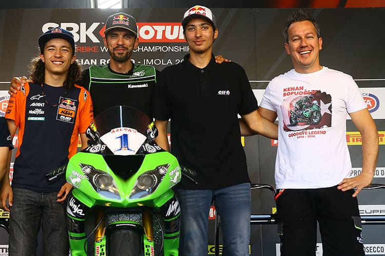 Can Öncü, Kenan Sofuoglu, Toprak Razgatlioglu und Manuel Puccetti (v.l.)