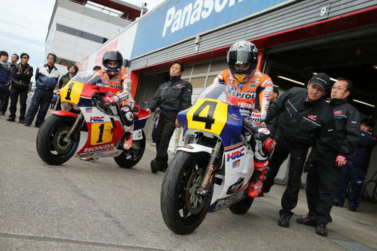 Dani Pedrosa und Marc Márquez auf den NSR500-Bikes von Freddie Spencer