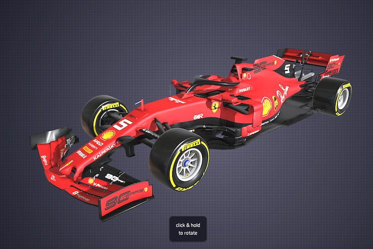 Der Ferrari als dreh- und wendbare Animation