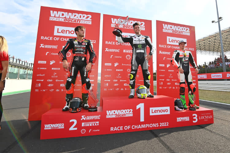 Podium der V2-Klasse: Nicholas Spinelli, Federico Caricasulo und Max Kofler (v.l.)