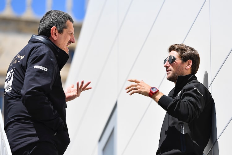 Günther Steiner und Romain Grosjean