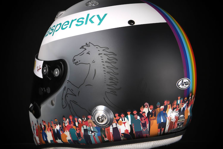 Der neue Helm von Sebastian Vettel