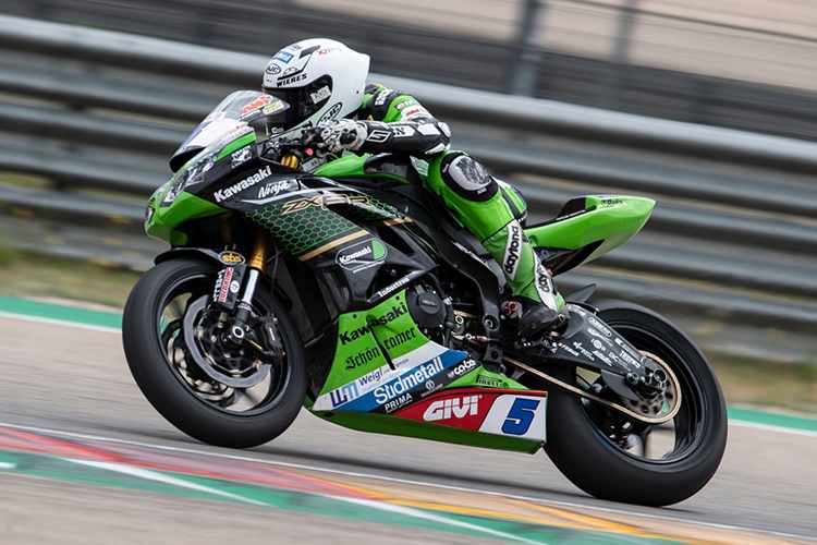 Philipp Öttl auf seinem Trainingsmotorrad in Aragon