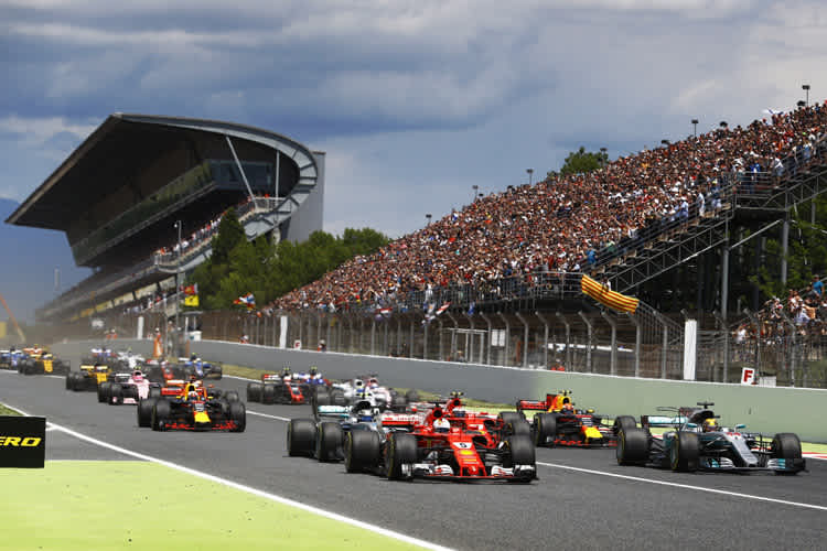 Start zum Spanien-GP – leider nur mit 20 Autos