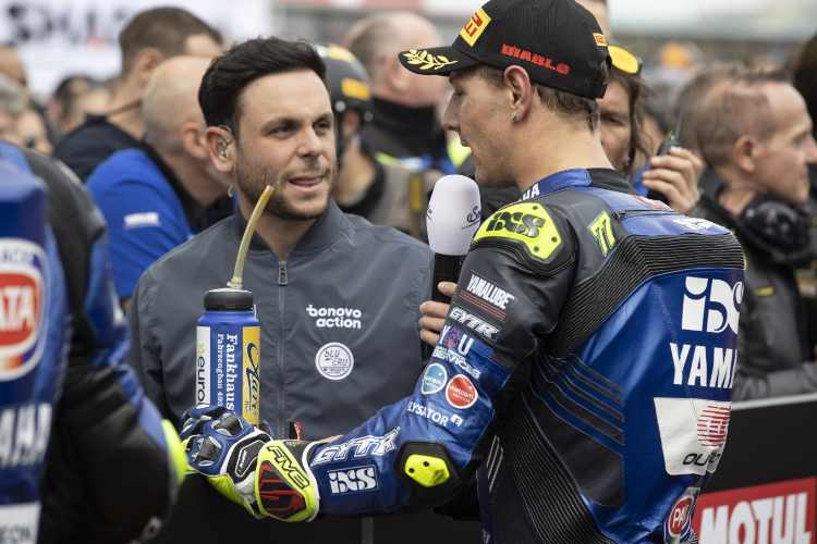 Sandro Cortese (li.) im Interview mit Domi Aegerter