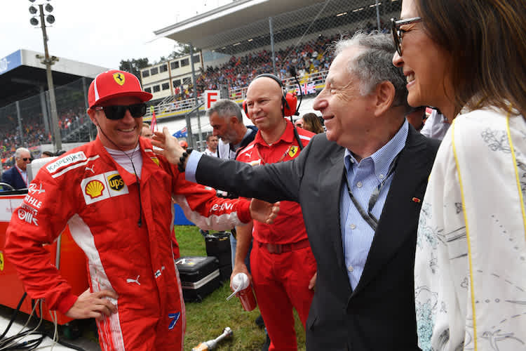 Jean Todt mit Gattin in Monza, links Kimi Räikkönen