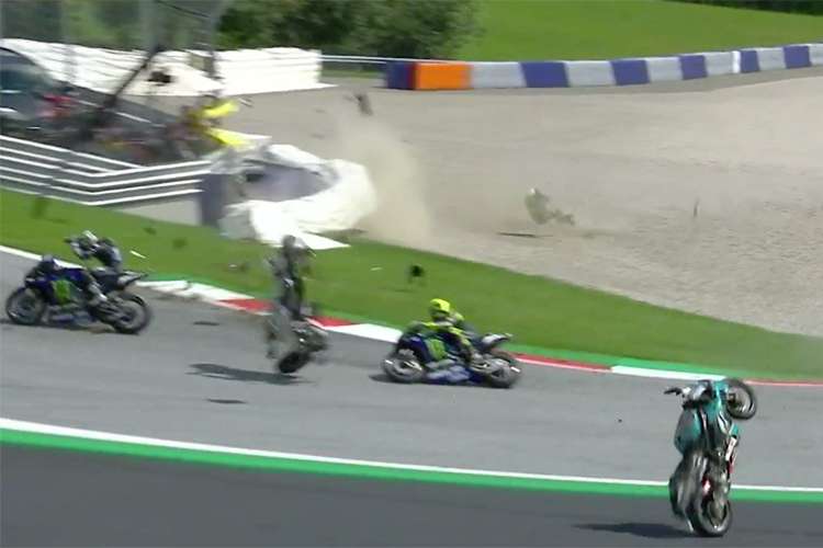 Vinales und Rossi wurden nur um Zentimeter verfehlt