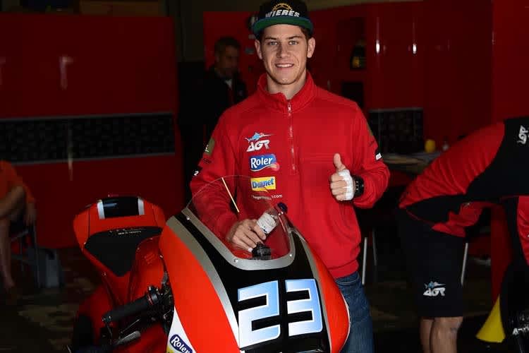 Marcel Schrötter in der Box des AGR-Teams