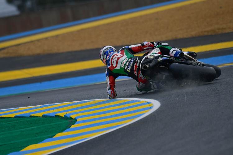 Alex Márquez sorgte für einen von 37 Stürzen in Kurve 3 auf dem Circuit Bugatti