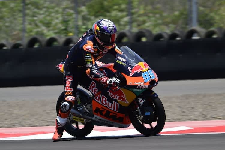 José Antonio Rueda schnitt im Moto3-Rennen in Indonesien von allen Red Bull-KTM-Piloten am besten ab