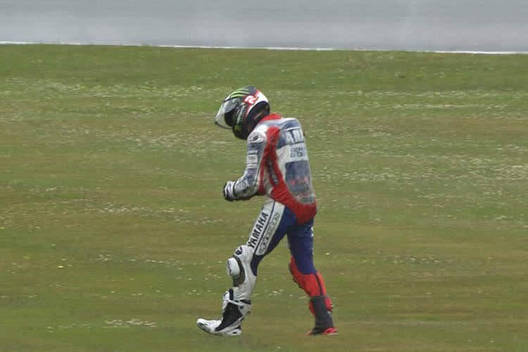 Jorge Lorenzo in den Sekunden nach dem Sturz