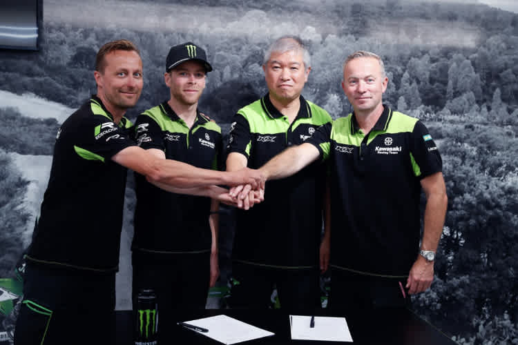 Antti Pyrhonen, Romain Febvre, Shigemi Tanaka und Steve Guttridge (v.l.)