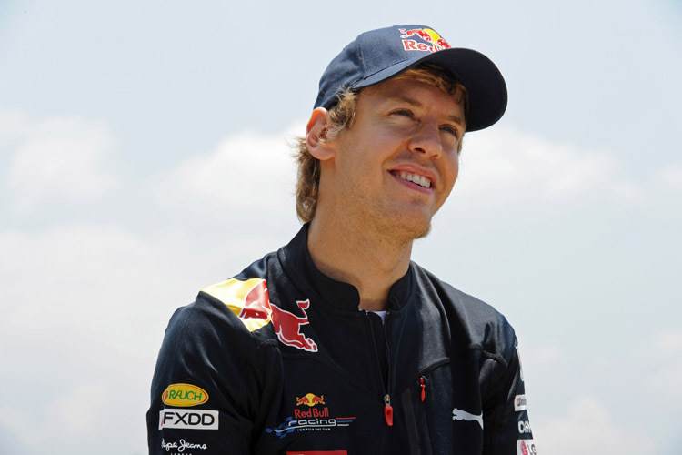 Vettel hatte nach dem ersten Training in Brasilien gut Lachen